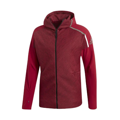 adidas ZNE Red Colorblock Logo Hoodie Jacket EI6189
