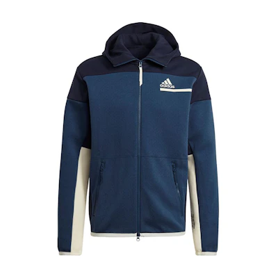 adidas ZNE Series Navy Thick Knit Hooded Logo Jacket for Training GN6834
