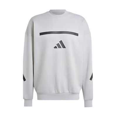 adidas ZNE Sweatshirt Heather Gray Comfortable Knit Loose Fit Pullover JD1674