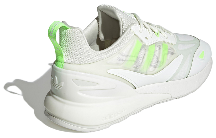 Shop adidas originals ZX 2K Boost 2.0 減震防滑 復古運動鞋 白綠色