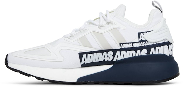 adidas ZX 2K Boost 'Logo Bold Grafis - Putih Navy' FX7036 Lookbook adidas ZX 2K Boost 'Logo Bold Grafis - Putih Navy' FX7036
