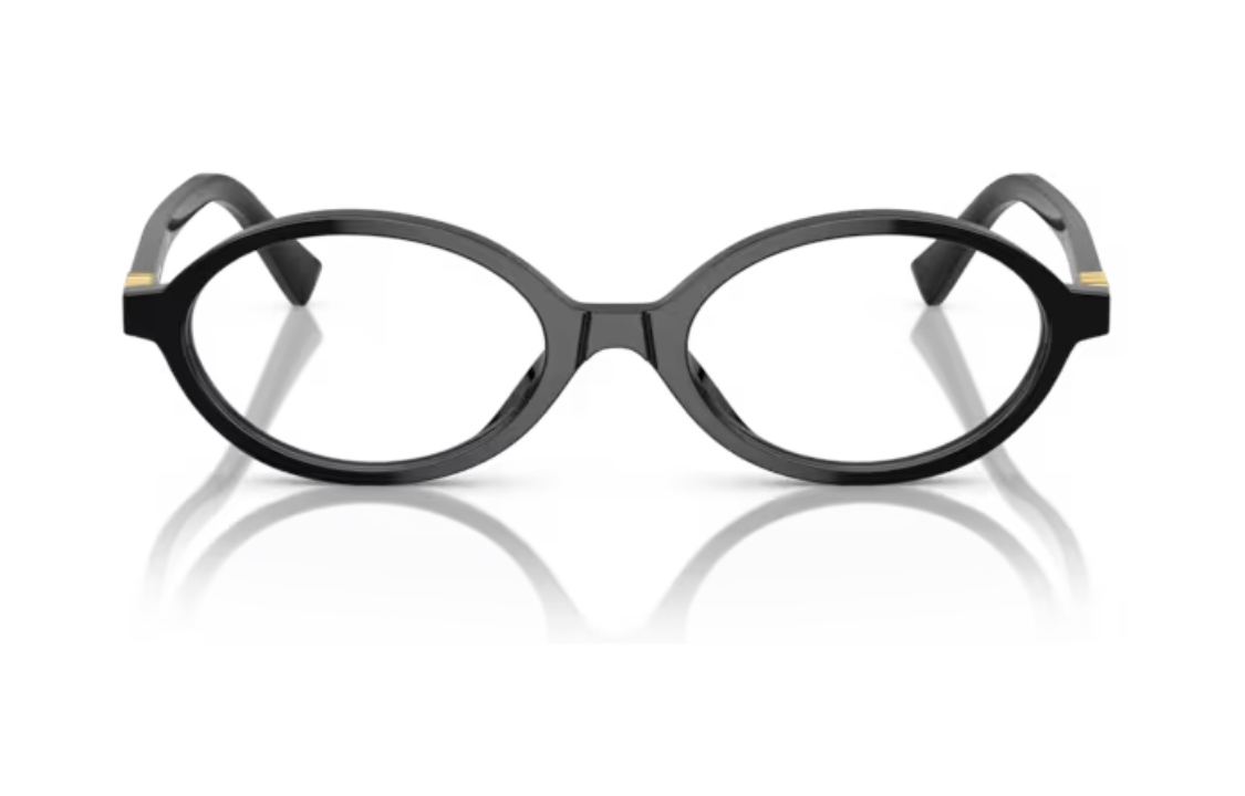 Lookbook MIU MIU 可调节黑色椭圆醋酸镜框光学眼镜 男女情侣款 MU 01XV 1AB1O1