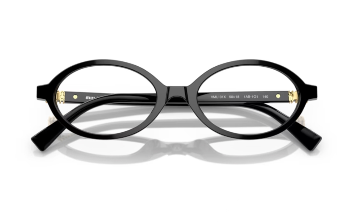 Purchase MIU MIU 可调节黑色椭圆醋酸镜框光学眼镜 男女情侣款 MU 01XV 1AB1O1