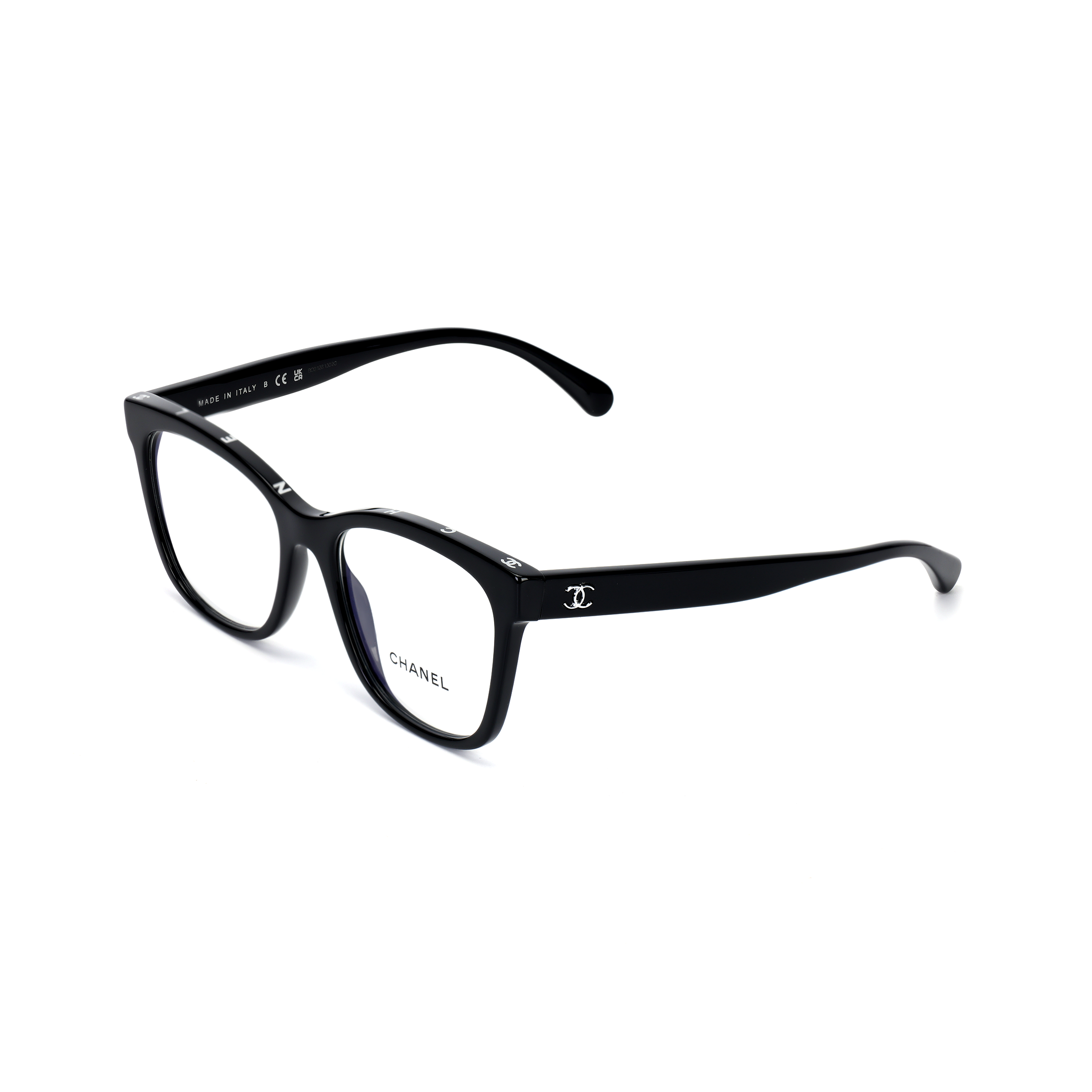 CHANEL Black Irregular Acetate Optical Glasses for Men. CH3392C50153