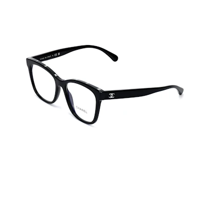 Adjustable Prescription CHANEL Black Irregular Acetate Optical Glasses for Men. CH3392C50153
