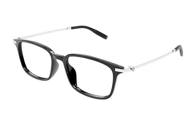 Order Kacamata Optik MONTBLANC Titanium Full-Rim Persegi Adjustabel - Silver MB0315OA-001