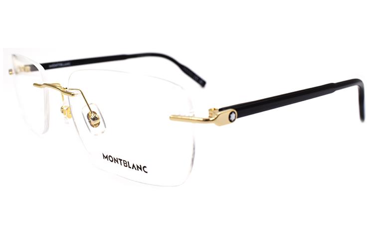 Adjustable Prescription MONTBLANC Star Business Alloy Rectangle Optical Glasses Gold/Black. MB0221O-001