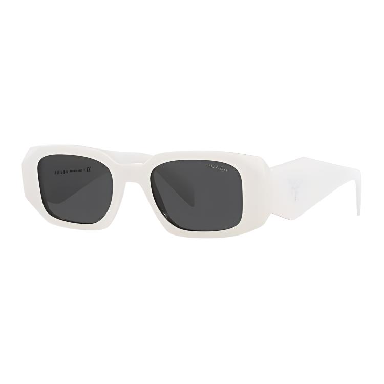 Adjustable Prescription PRADA Rectangle Sunglasses White Unisex Couples Style 0PR17WSF-1425S0