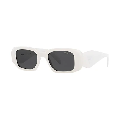 Adjustable Prescription PRADA Rectangle Sunglasses White Unisex Couples Style 0PR17WSF-1425S0