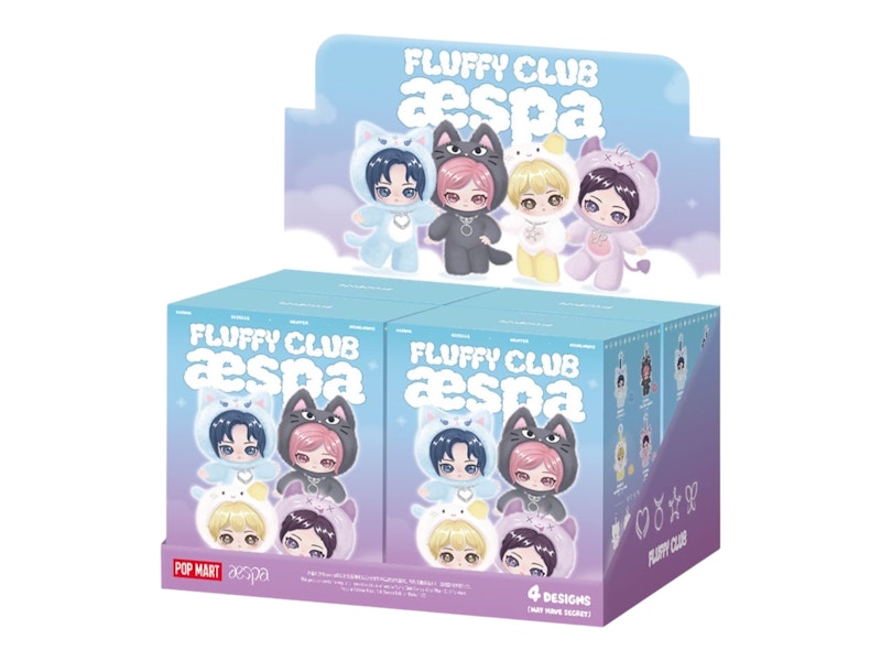 aespa x Pop Mart Fluffy Club Series Vinyl Plush Doll Pendant Sealed Case (4 Blind Box)