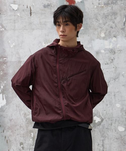 Order AGOD Oblique Hood Windbreaker [Burgundy] A6SLJA01BU