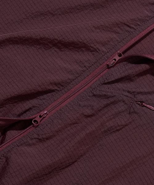 Cheap AGOD Oblique Hood Windbreaker [Burgundy] A6SLJA01BU