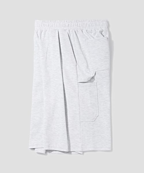 Shop AGOD One Tuck Carpenter Sweat Bermuda Shorts [White Melange] A5SSKP01
