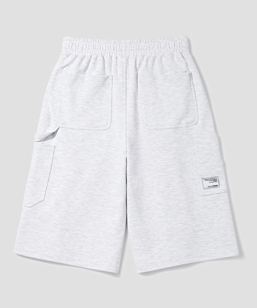 Details for AGOD One Tuck Carpenter Sweat Bermuda Shorts [White Melange] A5SSKP01