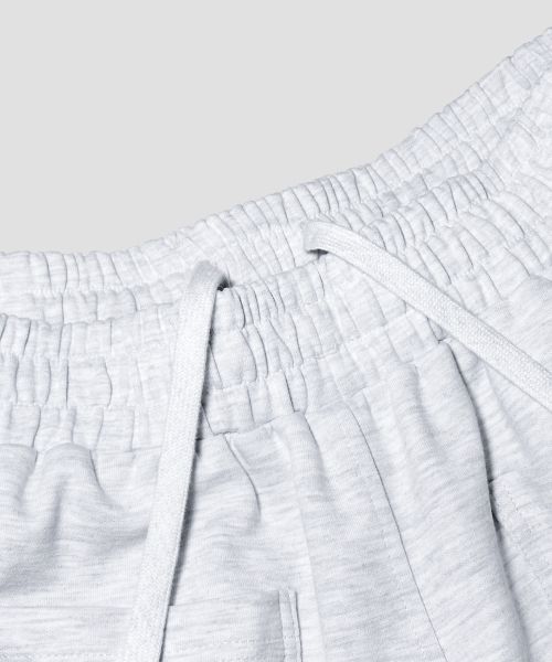 Cheap AGOD One Tuck Carpenter Sweat Bermuda Shorts [White Melange] A5SSKP01