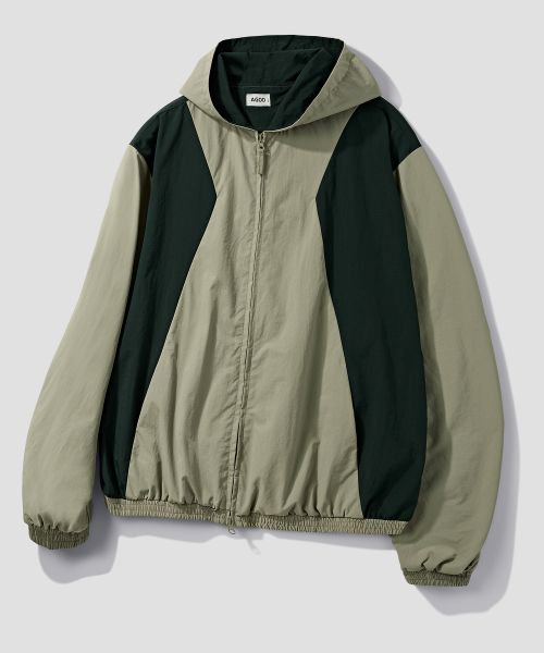 AGOD Side-Slit Two-Tone Windbreaker [Light Khaki] A5SLWJ03