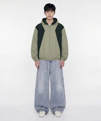 AGOD侧开叉拼色防风外套【浅卡其色】 A5SLWJ03 Shop AGOD侧开叉拼色防风外套【浅卡其色】 A5SLWJ03