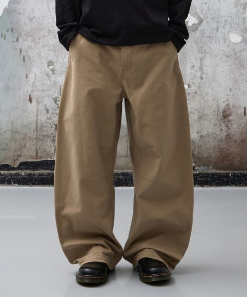 Order AGOD Snap Button Curved Pants [Beige] A6SLCP01BE