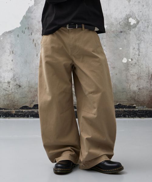 Lookbook AGOD Snap Button Curved Pants [Beige] A6SLCP01BE