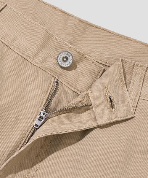 Cheap AGOD Snap Button Curved Pants [Beige] A6SLCP01BE
