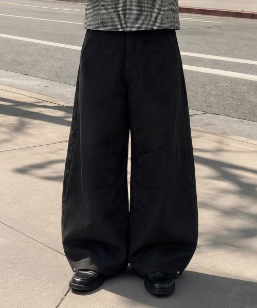 AGOD Snap Button Curved Pants [Black] A6SLCP01BK