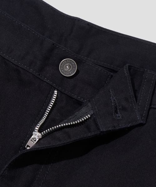 Cheap AGOD Snap Button Curved Pants [Black] A6SLCP01BK