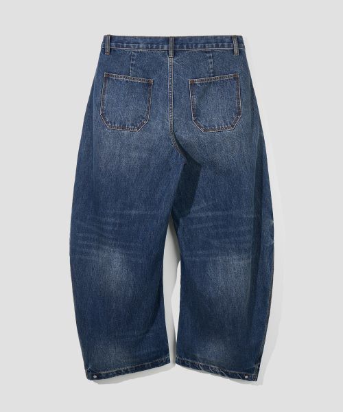 Purchase Agod Snap Button Curved Pants [Dark Blue] A6SLDP06DB