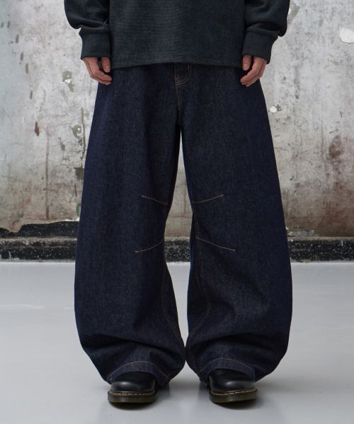 Order AGOD Snap Button Curved Pants [Low Indigo] A6SLCP01RI
