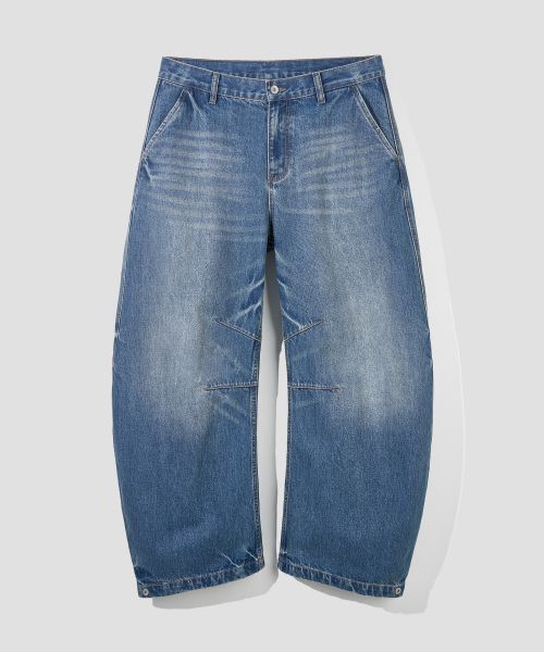 Purchase Agod Snap Button Curved Pants [Medium Blue] A6SLDP06MB