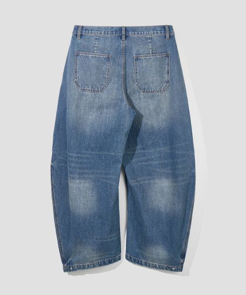 Details for Agod Snap Button Curved Pants [Medium Blue] A6SLDP06MB