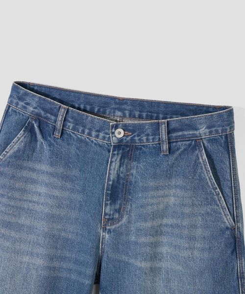 Sizing Agod Snap Button Curved Pants [Medium Blue] A6SLDP06MB