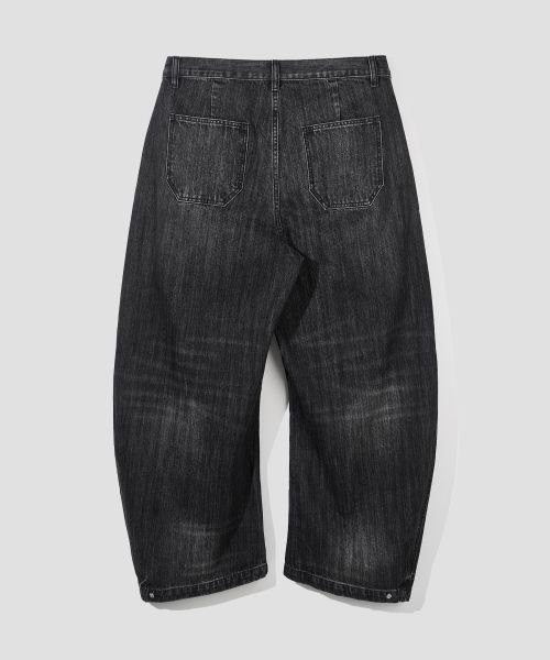 Details for Agod Snap Button Curved Pants [Washed Black] A6SLDP06WB
