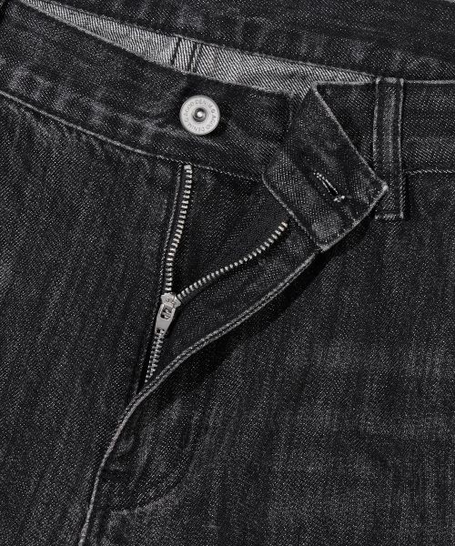 Cheap Agod Snap Button Curved Pants [Washed Black] A6SLDP06WB