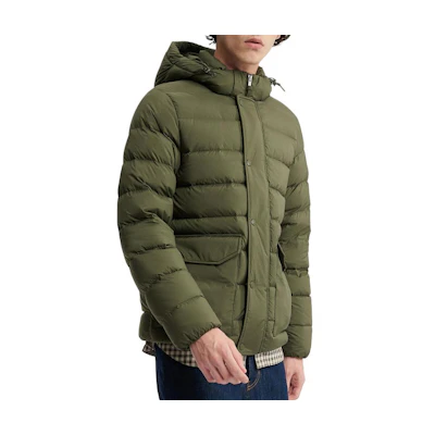 AIGLE Avocado Green Water-Resistant Down Jacket for Outdoor Warmth. AR513