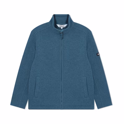 AIGLE Full-Zip Fleece Jacket with Logo, Grayish Blue. AF831