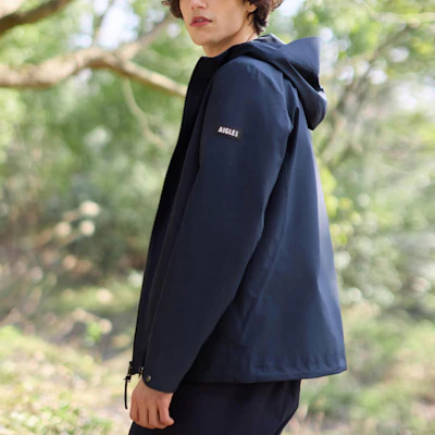 AIGLE Jaket Hoodie Gore-Tex Logo Biru Imperial Deep AW461 Purchase AIGLE Jaket Hoodie Gore-Tex Logo Biru Imperial Deep AW461