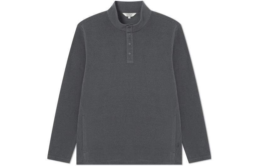 AIGLE Asphalt Gray Solid Color Casual Sweatshirt AL424