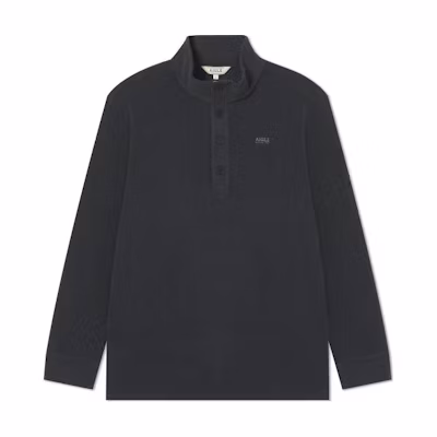 AIGLE Black Logo Fleece Pullover with Stand Collar - Warm and Comfortable AL411