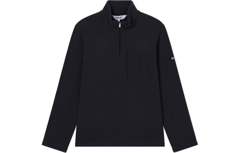 AIGLE Black Outdoor Warm Stylish Casual Long-Sleeve Sweatshirt AR525
