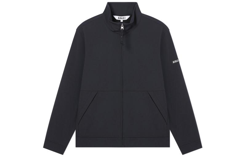 AIGLE Black Stand Collar Long-Sleeve Jacket AX147