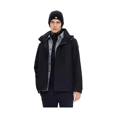 AIGLE Black Waterproof Windproof Hooded Outdoor Jacket AL391
