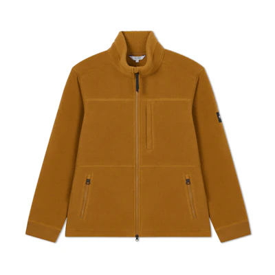 AIGLE Fleece Zip-Up Outdoor Jacket in Tobacco Brown AX451
