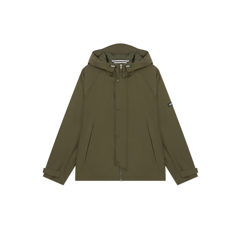 AIGLE GTX Avocado Green Waterproof Breathable Hooded Jacket AP06D