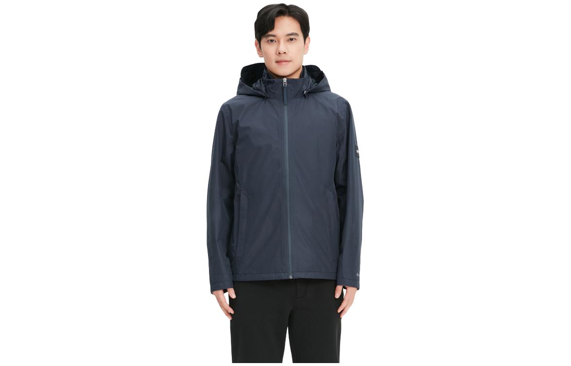 AIGLE GORE-TEX Waterproof Windbreaker Jacket Detachable Hood Navy Q5487