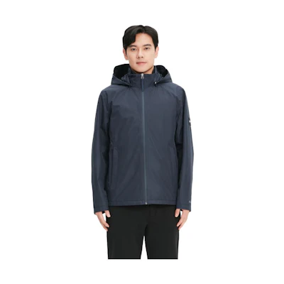 AIGLE GORE-TEX Waterproof Windbreaker Jacket Detachable Hood Navy Q5487