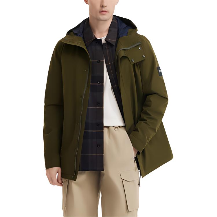 AIGLE GORE-TEX Waterproof Windproof Breathable Hooded Jacket Khaki Green N9812