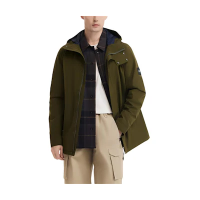 AIGLE GORE-TEX Waterproof Windproof Breathable Hooded Jacket Khaki Green N9812