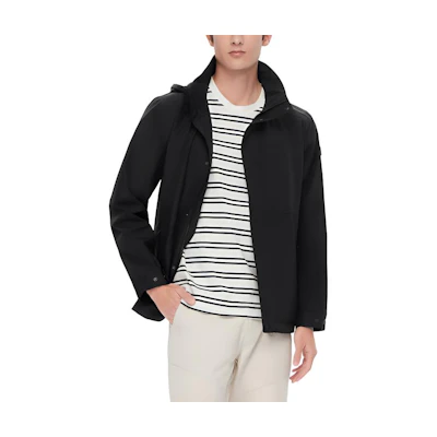 AIGLE GORE-TEX Windproof Waterproof Hooded Jacket Black AR241