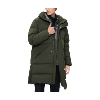 AIGLE GTX INF Ivy Green Windproof Warm Hooded Down Jacket. AC003