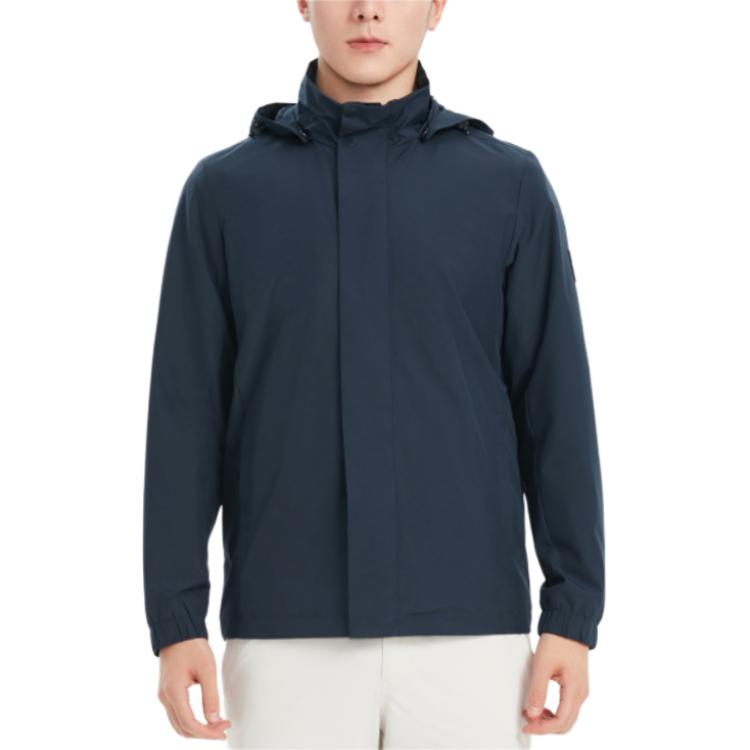 AIGLE GTX Windproof Breathable Jacket with Detachable Hood - Navy Blue Q6513
